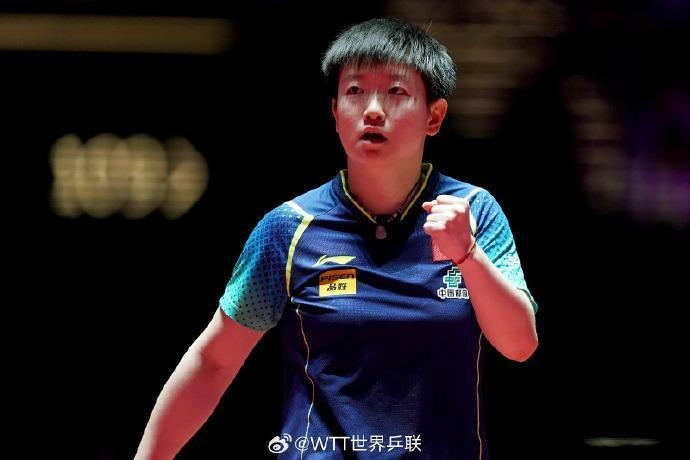 孙颖莎在比赛中 图片来源：WTT世界乒联官方微博