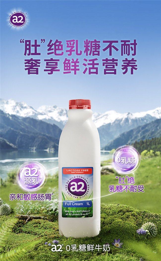 a2030乳糖鲜牛奶是专为牛奶双重不耐受人群(即乳糖不耐受与a1型蛋白