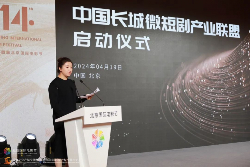 图:中国长城艺术文化中心执行董事长赵雅淋发表倡议词