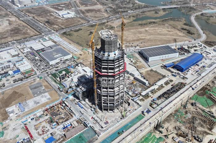   图为中国中化大厦建设现场（3月29日摄）。新华社记者 牟宇 摄