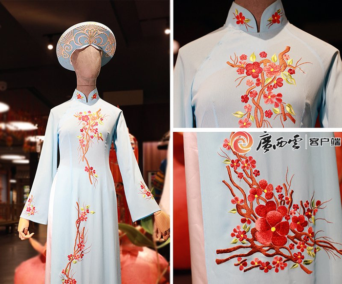 广西民族博物馆中展出的京族女子服饰。万晶/摄