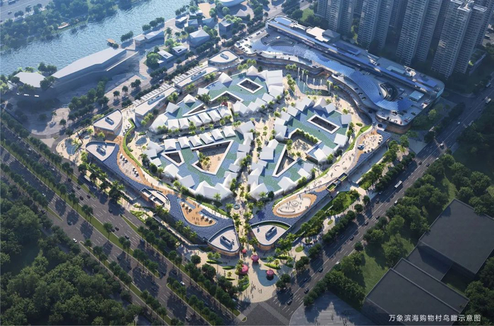 ▲万象滨海购物村效果图，仅供参考