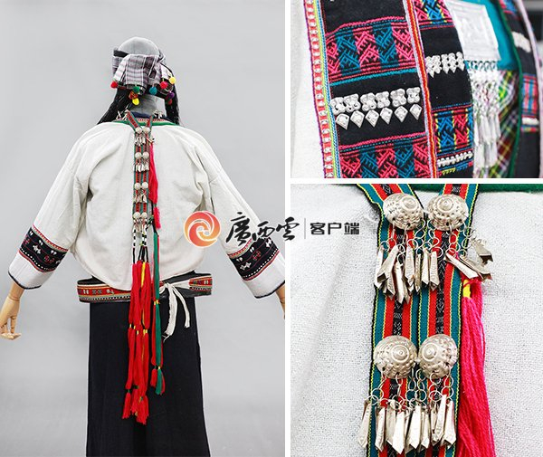 广西民族博物馆展出的那坡彝族女子服饰。万晶 摄