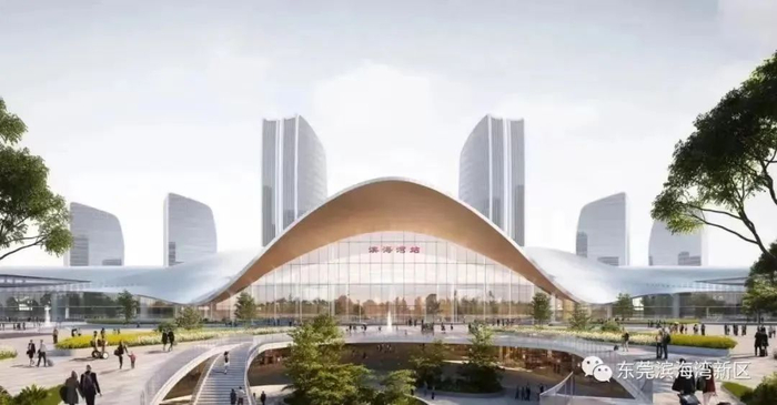 ▲滨海湾站站房效果图，仅供参考
