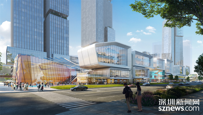 深汕铁路罗湖北站街道视景效果图。