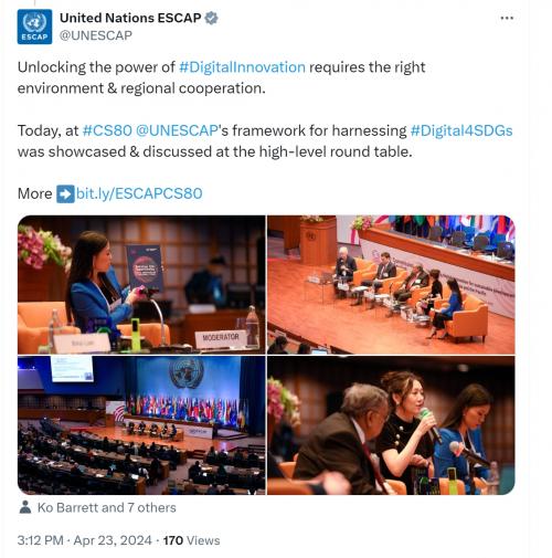 UN ESCAP官方Twitter展示数字科技产品碳小屋不断推进SGDs建设