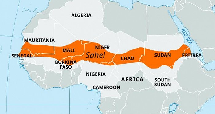 萨赫勒地区。图片来源： 大英百科全书