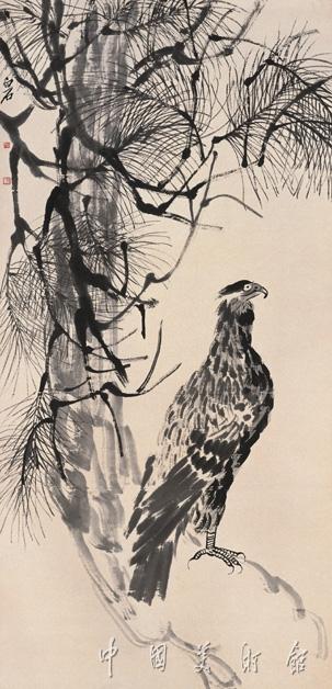 《松鹰》 齐白石 1930-40s 中国画 152.7×74cm 中国美术馆藏