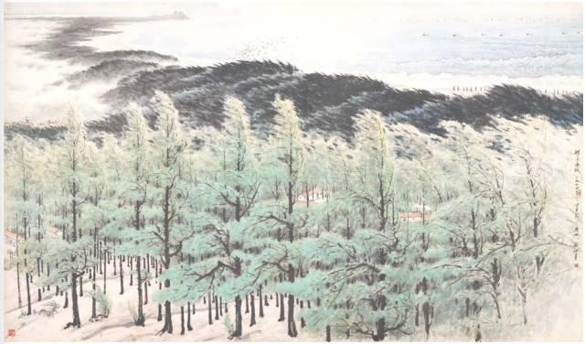 《绿色长城》 关山月 1974 年 232×396cm 纸本设色 广东美术馆藏
