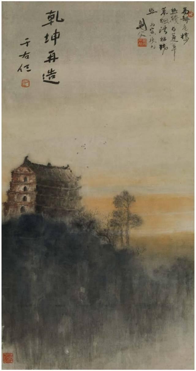 《五层楼》 高剑父 1926 年 80.3×41.8cm 纸本设色 香港艺术馆藏品