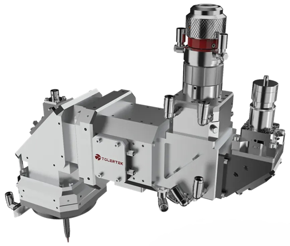 　　同轴送丝送粉激光头,图片来自:通历激光