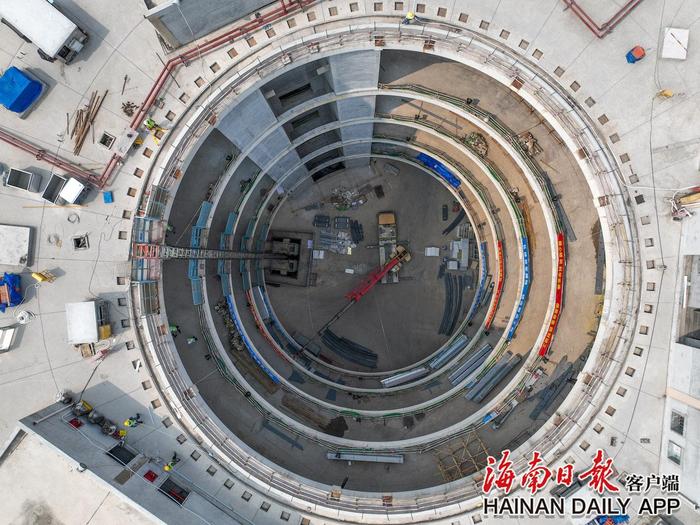 俯瞰正在建设中的海南省科技馆项目。 海南日报记者 李天平 摄