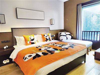 酒店推出的熊猫主题客房。