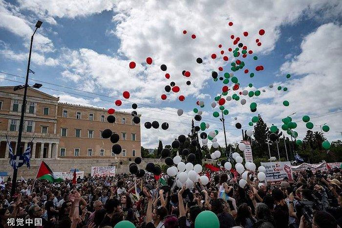 声援巴勒斯坦，多国“五一”游行不断