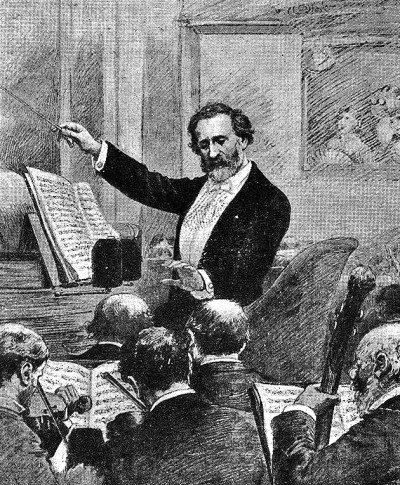     威尔第在指挥 资料图片