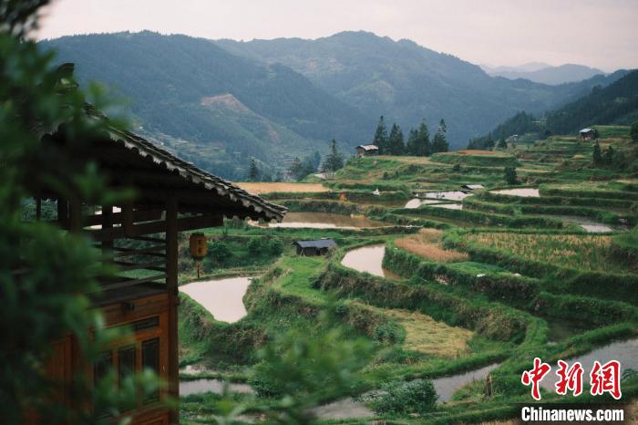5月2日，贵州省黎平县尚重镇洋洞村梯田和民宿一隅。粟新华 摄