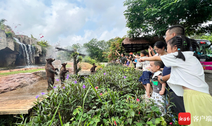 “五一”假期，游客打卡海南热带野生动植物园。海口市旅文局供图