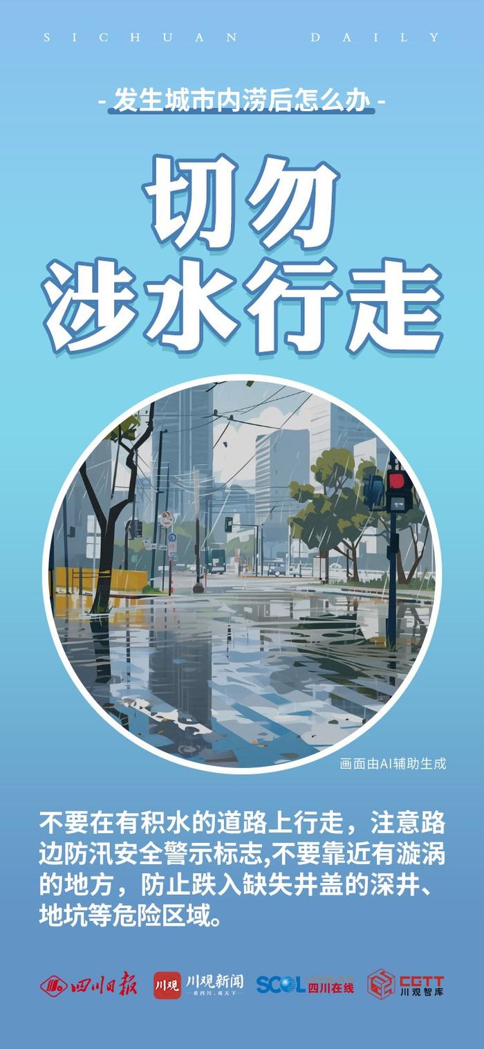 防灾科普海报④丨什么是城市内涝，发生后该怎么办？