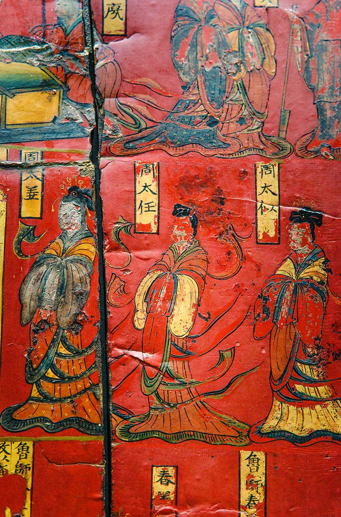 北魏彩绘人物故事纹漆屏风，首批禁止出国（境）展览文物之一（山西博物院藏）