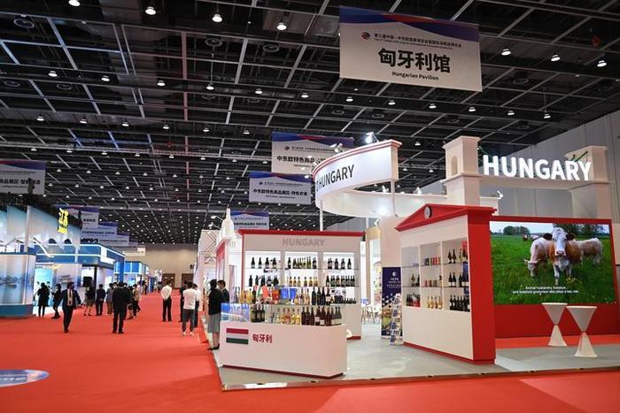 这是在浙江省宁波市举行的第三届中国—中东欧国家博览会暨国际消费品博览会上拍摄的匈牙利馆（2023年5月16日摄）。