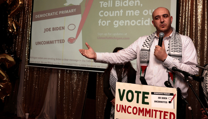 ▲阿拉伯裔选民投空白票抗议