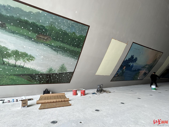 ▲“翠翠岛”上仍在施工