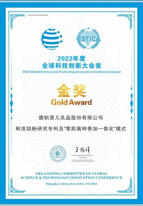 2022年度全球科技创新大会奖证书