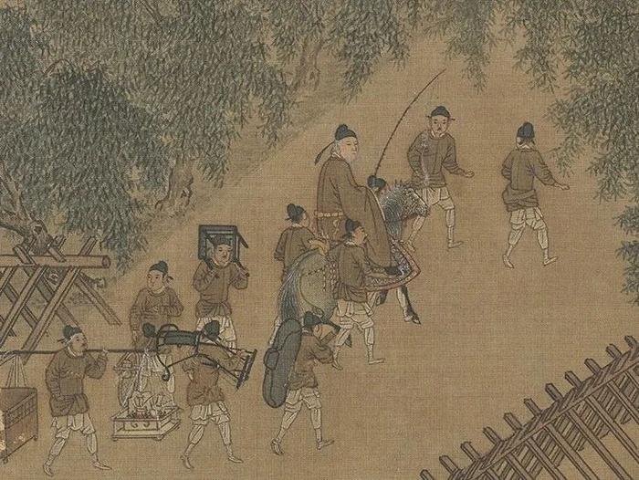 《春游晚归图》局部 宋 佚名 故宫博物院藏