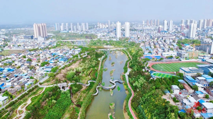 风景宜人的三原县清河湿地公园。