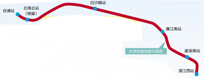 合湛铁路线路示意图