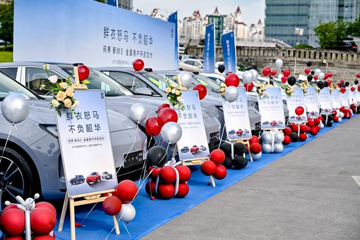 问界新M5开启规模交付 赛力斯集团董事长张兴海为用户交车