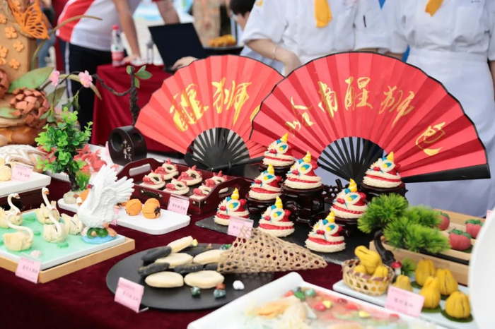 现场展示的面点。