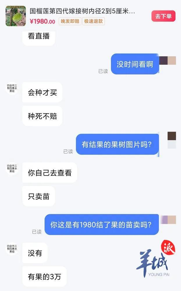 1980元一棵的苗，商家说种死不赔