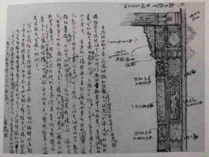 林徽因手繪稿《關(guān)于<中國建筑彩畫圖案>的意見》