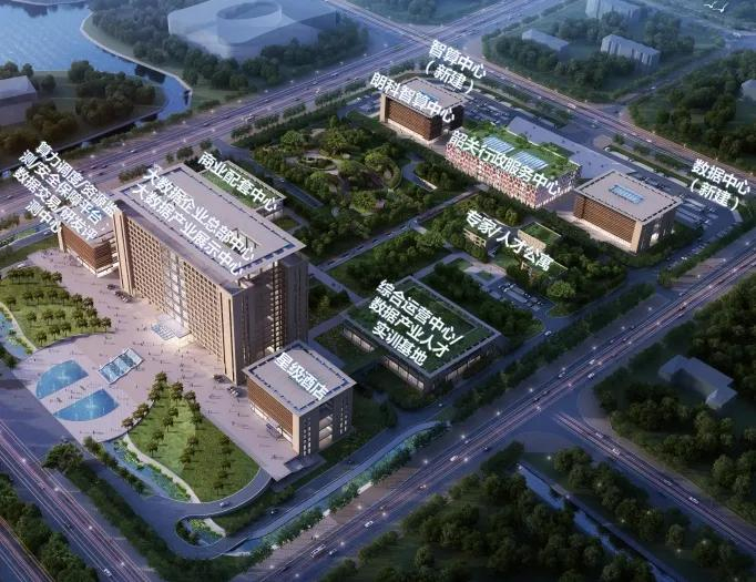 韶关数据中心集群“四平台、两中心、两基地”效果图。