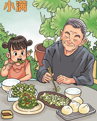 小满尝苦菜。新华社发（德德德作）