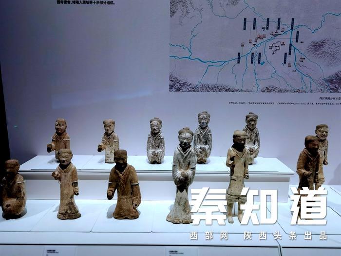 陕西历史博物馆秦汉馆展厅中的汉代陶俑