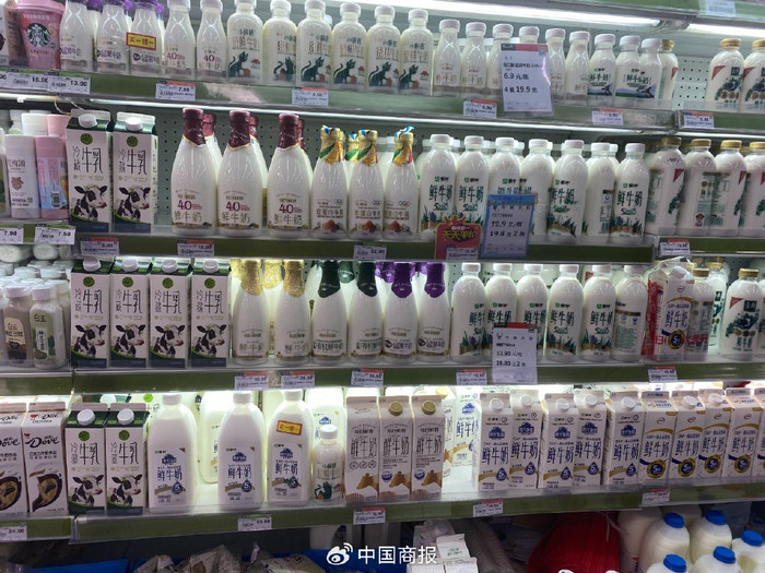 蒙牛低温奶产品。