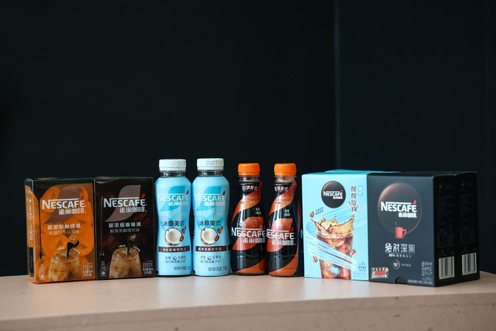 图4：雀巢咖啡超浓缩咖啡液、冰椰美式、招牌美式、绝对深黑、冰美式黑咖啡等产品