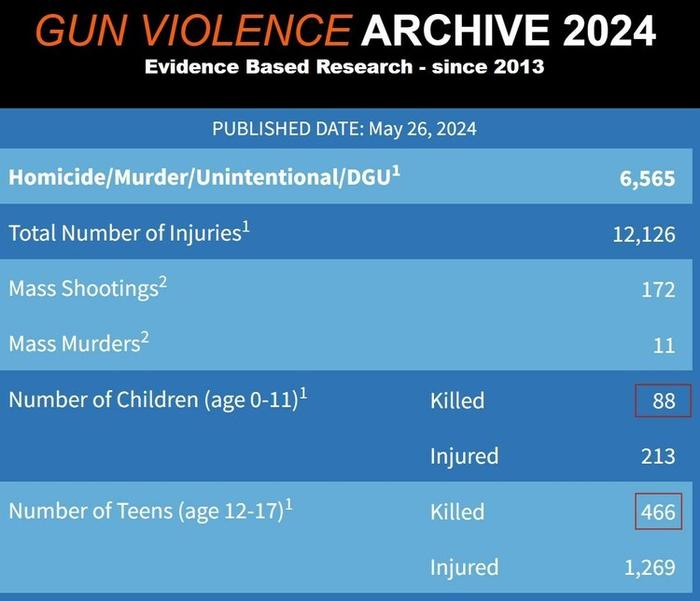 　　△“枪支暴力档案”网站数据截图