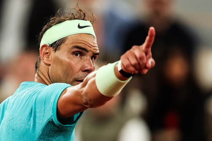 △5月27日，2024法网男单首轮比赛中的纳达尔。