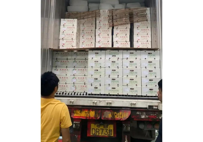 荔枝季，拼多多店铺商家打包荔枝发货 赖启春 摄