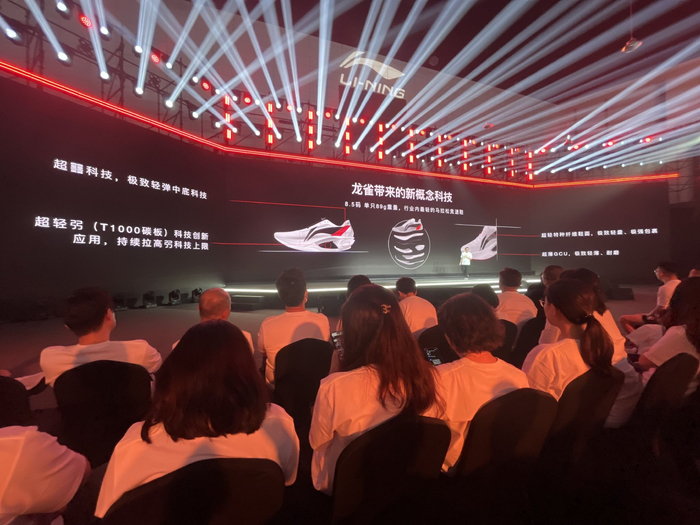 李宁品牌龙雀新概念科技发布。时代财经/摄