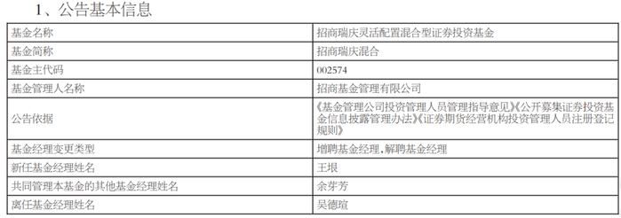 数据来源：基金公告