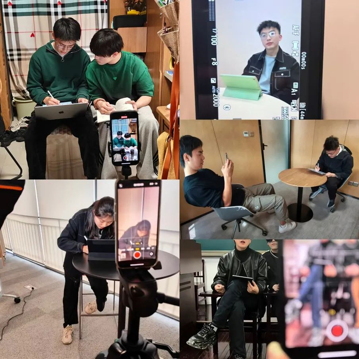 张楚建等人一起策划解题内容（张楚建供图）