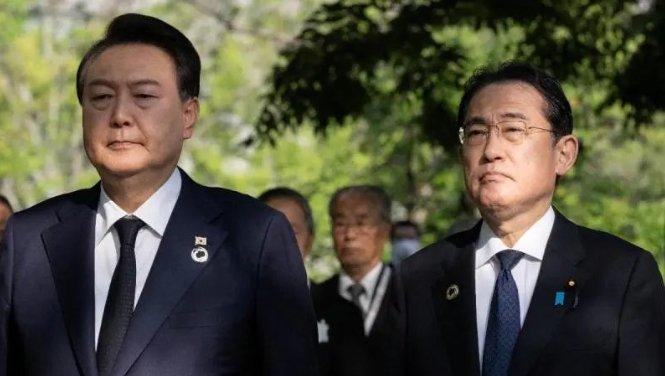 　　韩国总统尹锡悦（左）和日本首相岸田文雄 资料图 图源：韩媒