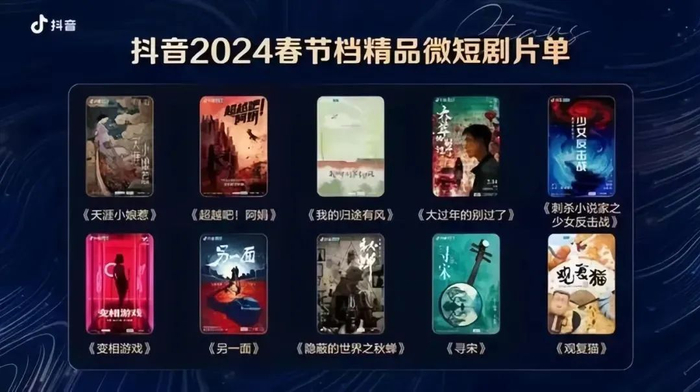 抖音2024年春节档精品微短剧片单/图源：抖音
