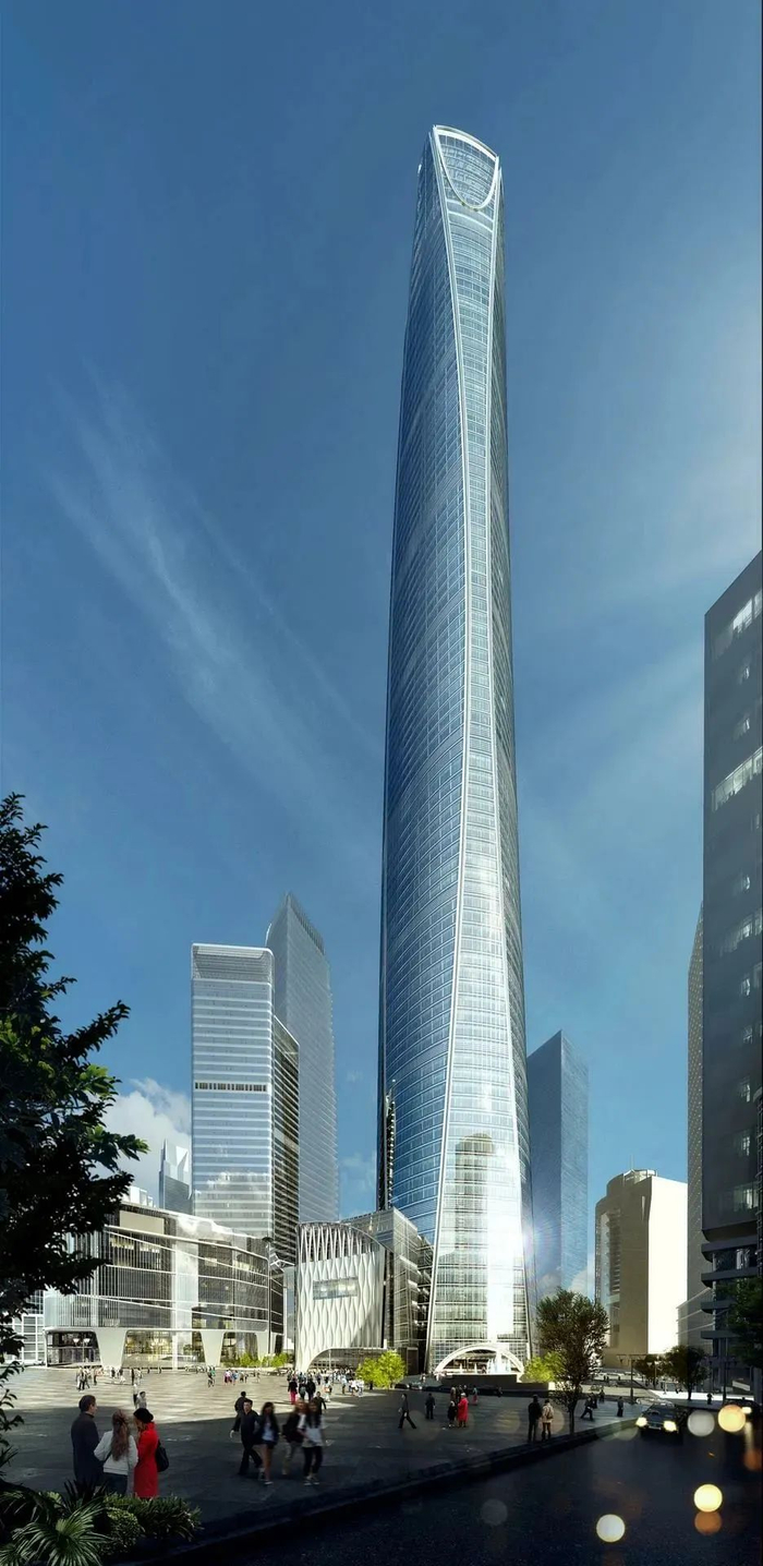 渝中区视角的重庆塔效果图。重庆塔曾用名“重庆101大厦”，建筑高度431米/图源：伍兹贝格（Woods Bagot）