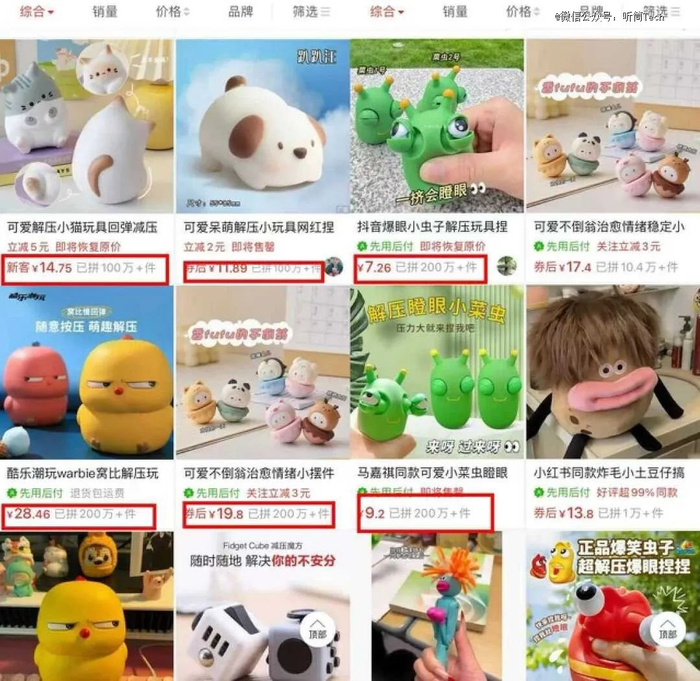 图：电商平台上售出的“解压神器”