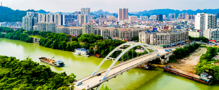 图为平果市全景